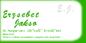 erzsebet jakso business card